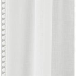 Enhanced Living Tahiti Pom-Pom Trim Single Voile Panel - Pair - thumbnail 2