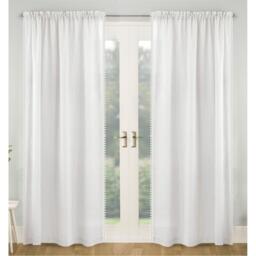 Enhanced Living Tahiti Pom-Pom Trim Single Voile Panel - Pair - thumbnail 1