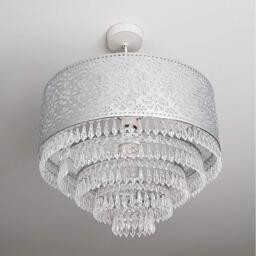 K Living Emily Easy Fit Chrome Cutout Pendant Shade with Ac - thumbnail 2