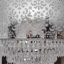 K Living Emily Easy Fit Chrome Cutout Pendant Shade with Ac - thumbnail 3