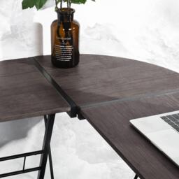 FurnitureR L-Shaped Corner Computer Desk Office Workstation with Steel Frame - thumbnail 3