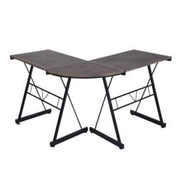 FurnitureR L-Shaped Corner Computer Desk Office Workstation with Steel Frame - thumbnail 4