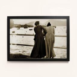 Laura Ashley Harbour Archive Fashion Photography Print in a Bla