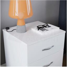Lassic Vida Designs Riano 3 Drawer Bedside Chest - thumbnail 4