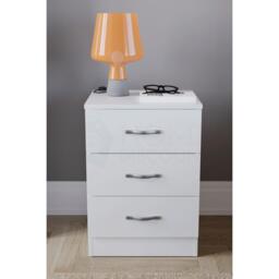 Lassic Vida Designs Riano 3 Drawer Bedside Chest - thumbnail 3