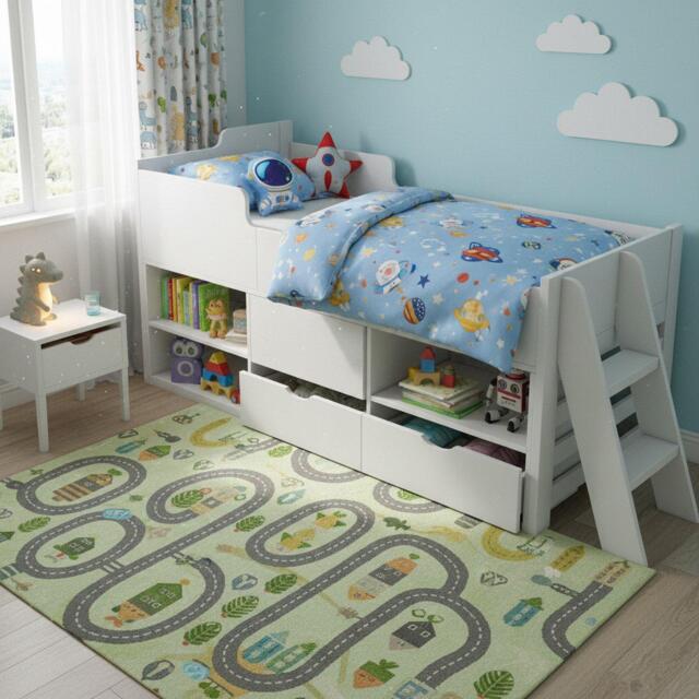 Urban Meuble Space-Saving Bed with Storage White Modern Design - image 1
