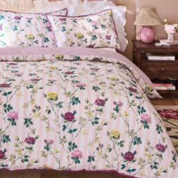 Cath Kidston Climbing Rose Stripe Cotton Duvet Cover Set - thumbnail 1