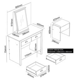 Jack Wills Lancaster 2 Drawer Dressing Table Set - thumbnail 7