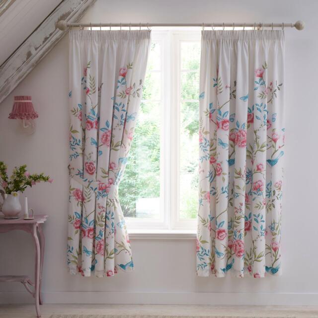 Dreams and Drapes Amelle Floral Pencil Pleat Curtains with Tie backs - image 1