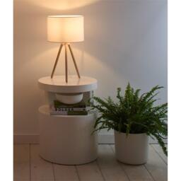 K Living Erice Wooden Tripod Table Lamp - thumbnail 2