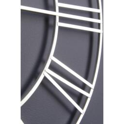 Interiors by Premier Genova 60cm Dia Silver Metal Roman Numeral Wall Cl - thumbnail 4
