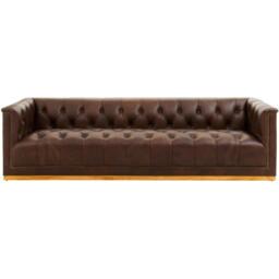 Fifty Five South King Three Seater Tufted Leather Sofa - thumbnail 1
