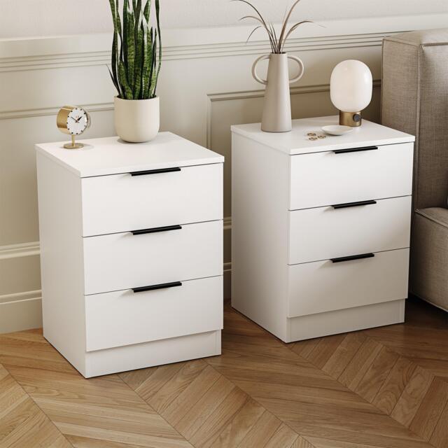 Lassic Trega 3 Drawer Bedside Chest Set Of 2 - image 1