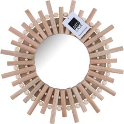 Arti Casa Wooden Sun Mirror Outdoor Wall Decor - thumbnail 2