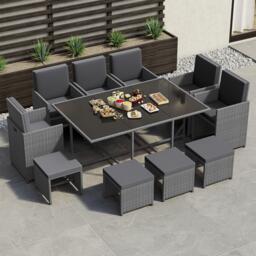 Lassic Garden Vida Cuba 10 Seater Rattan Set + Cover - thumbnail 1