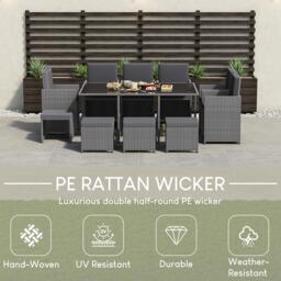 Lassic Garden Vida Cuba 10 Seater Rattan Set + Cover - thumbnail 3