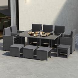 Lassic Garden Vida Cuba 10 Seater Rattan Set + Cover - thumbnail 7
