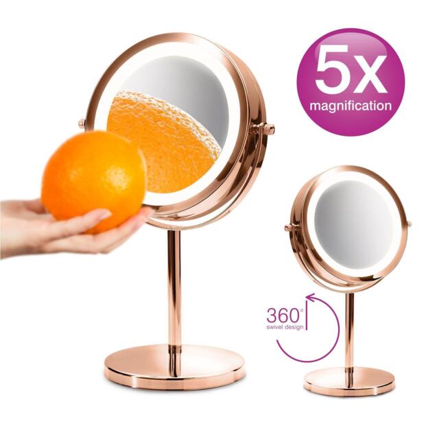 Rio Rose Gold Double Sided LED Cosmetic Mirror - image 1