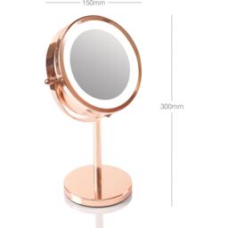 Rio Rose Gold Double Sided LED Cosmetic Mirror - thumbnail 4