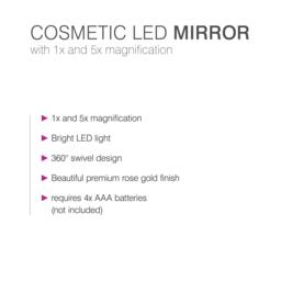 Rio Rose Gold Double Sided LED Cosmetic Mirror - thumbnail 2