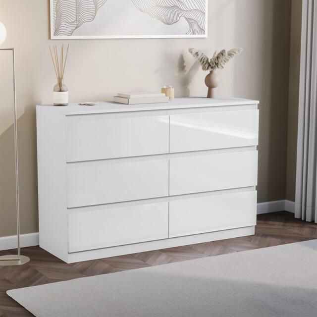 Lassic Glinton High Gloss 6 Drawer Chest - image 1