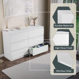 Lassic Glinton High Gloss 6 Drawer Chest - thumbnail 5