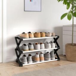 Kabinet UK Foldable 3-Tier Metal Shoe Rack - thumbnail 1