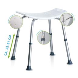 Vivamore Lightweight Adjustable Non-Slip Shower Chair - thumbnail 3