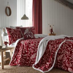 Dreams and Drapes Christmas Woodland Owls Duvet Cover Set in Sage