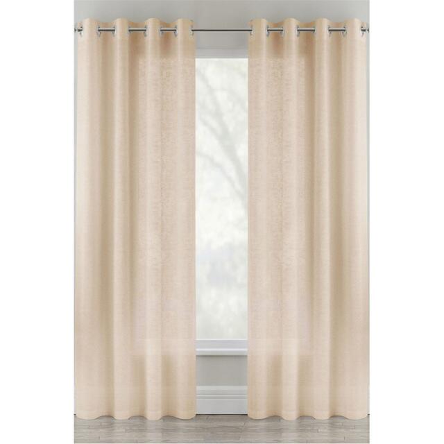 Enhanced Living Crete Linen Looks Sheer Eyelet Panel - Pair - image 1