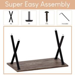 Lassic 4 Seater Dining Table With X Shape Legs - thumbnail 7