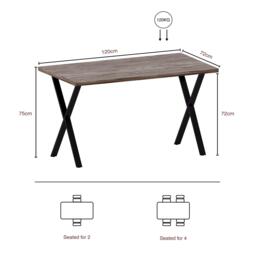 Lassic 4 Seater Dining Table With X Shape Legs - thumbnail 2