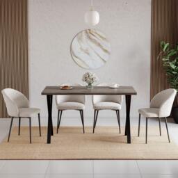 Lassic 4 Seater Dining Table With X Shape Legs - thumbnail 3