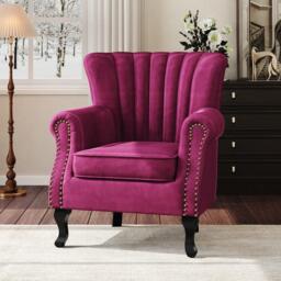 Kabinet UK Vintage Velvet Wing Back Armchair with Studs - thumbnail 2