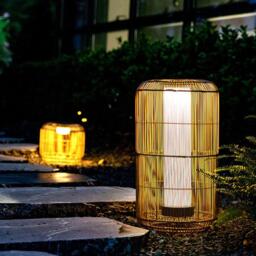 K Living Rao Large Rattan Solar Rechargeable Lamp - thumbnail 3