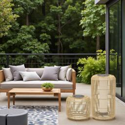 K Living Rao Large Rattan Solar Rechargeable Lamp - thumbnail 4