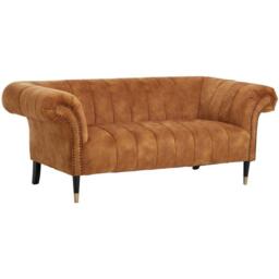 Fifty Five South Siena Two Seat Gold Velvet Sofa - thumbnail 4