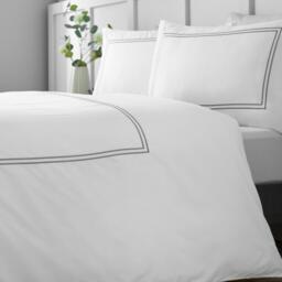 Catherine Lansfield Soft Mono Satin Stitch Duvet Cover Set - thumbnail 4