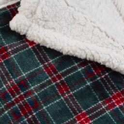 Catherine Lansfield Tartan Sherpa Check Cosy Fleece Blanket Throw - thumbnail 3