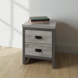 GFW GFW Boston 2 Drawer Bedside Table - thumbnail 1