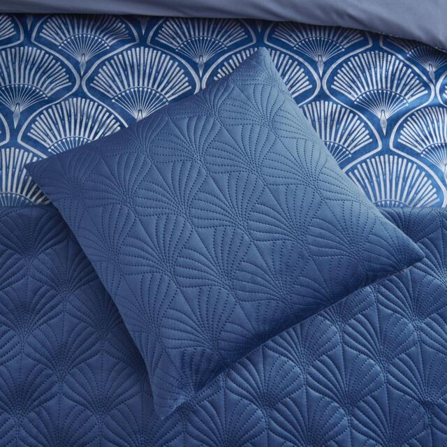Catherine Lansfield Shell Fan Stitch Embroidered Zip Cushion - image 1