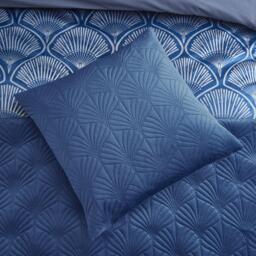 Catherine Lansfield Shell Fan Stitch Embroidered Zip Cushion - thumbnail 1