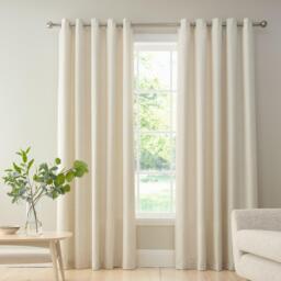 Bianca Chenille Stripe Lined Eyelet Curtains - thumbnail 1