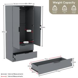 Lassic Trega 2 Door 2 Drawer Wardrobe - thumbnail 2