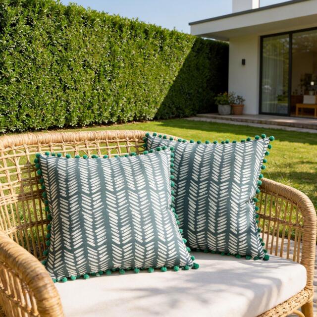 Streetwize Outdoor Teal Fern Scatter Cushions - image 1