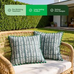 Streetwize Outdoor Teal Fern Scatter Cushions - thumbnail 5