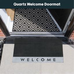 JVL Quartz Welcome Rubber Doormat