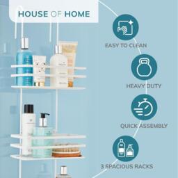 House of Home 3 Tier Non Rust Hanging Shower Caddy Bathroom - thumbnail 5