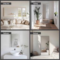 nielsen Star Rectangular Wall Mirror with Hanging Set - thumbnail 3