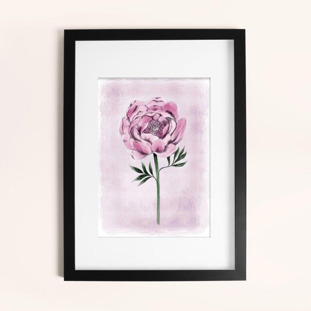 Laura Ashley Peony Floral Print in a Black Frame - image 1